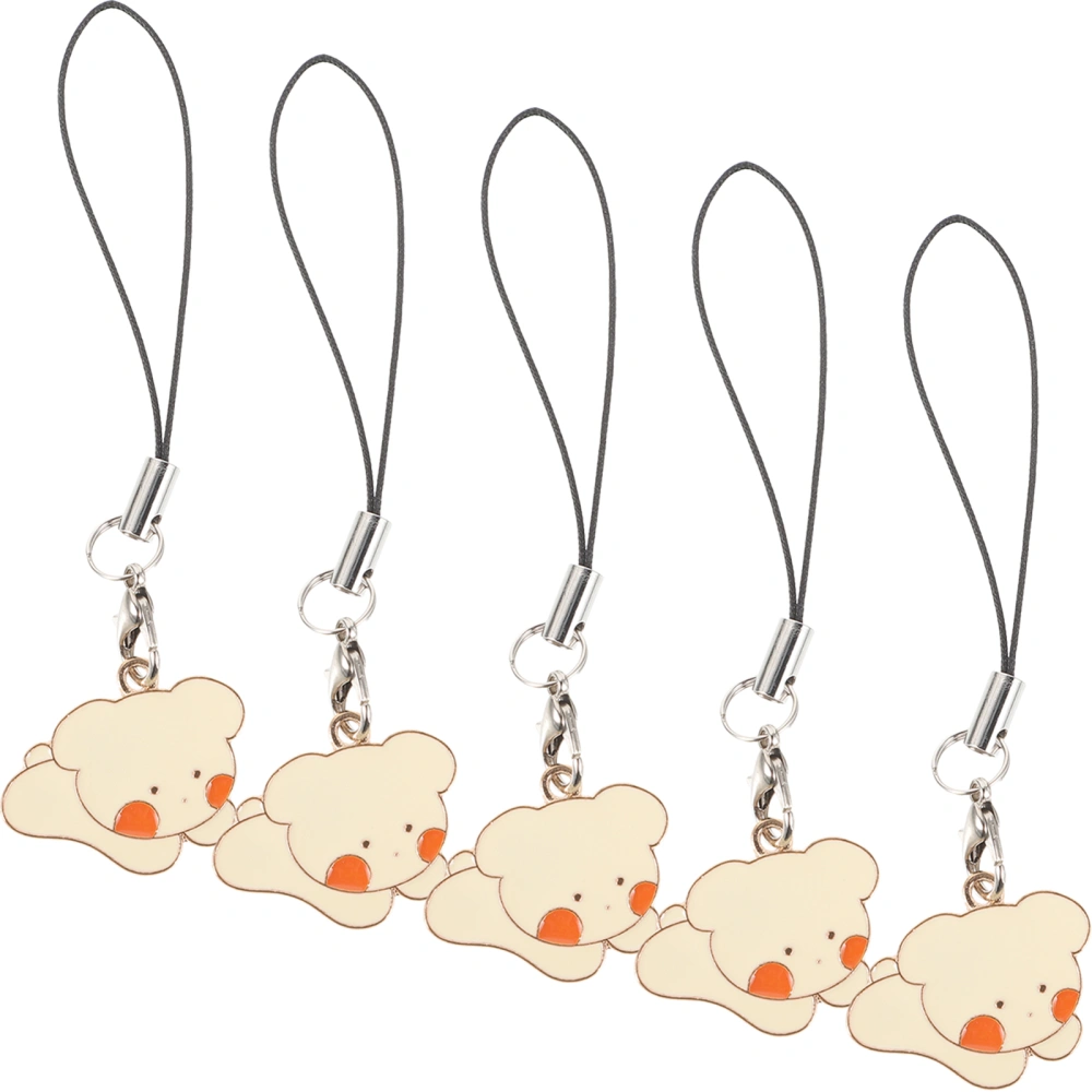 5Pcs Animal Key Rings Hanging Key Rings Ornaments Cartoon Animals Keychains Decorations