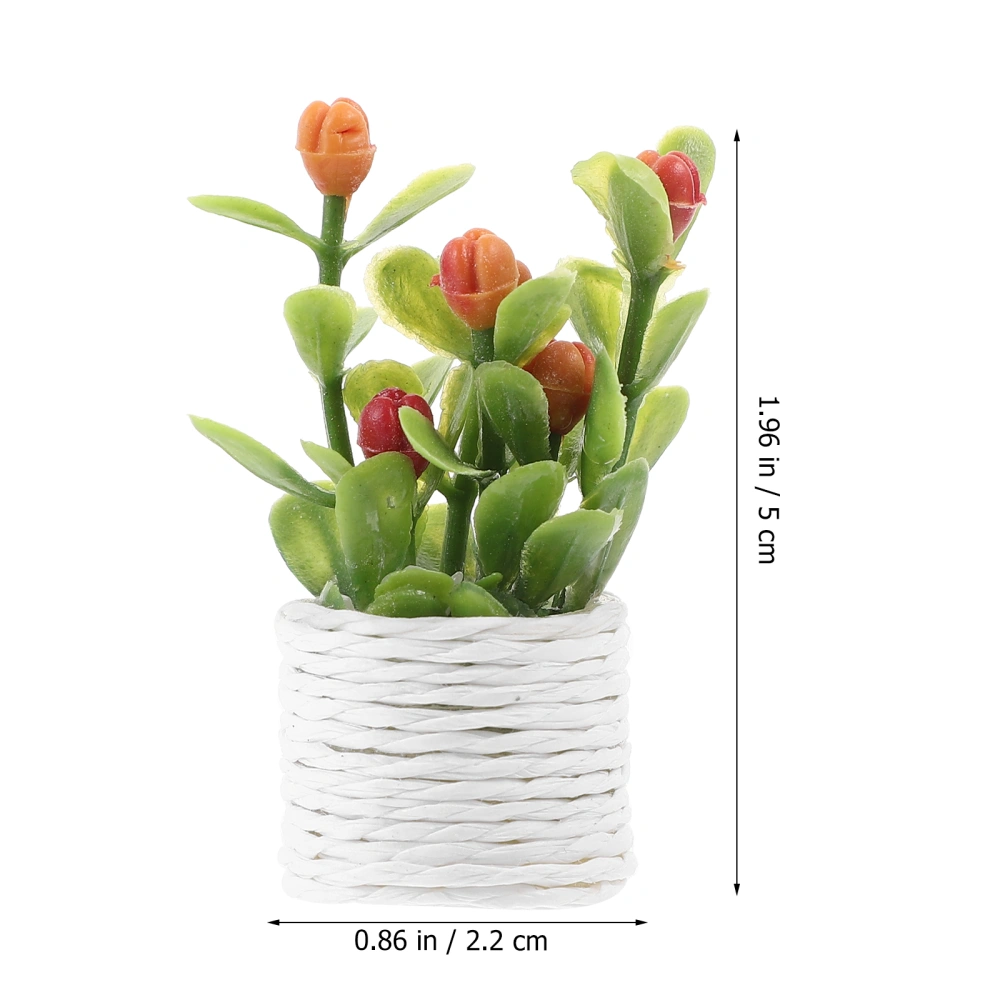 Miniature Potted Plant Desktop Realistic Bonsai Decoration DIY Mini House Ornament