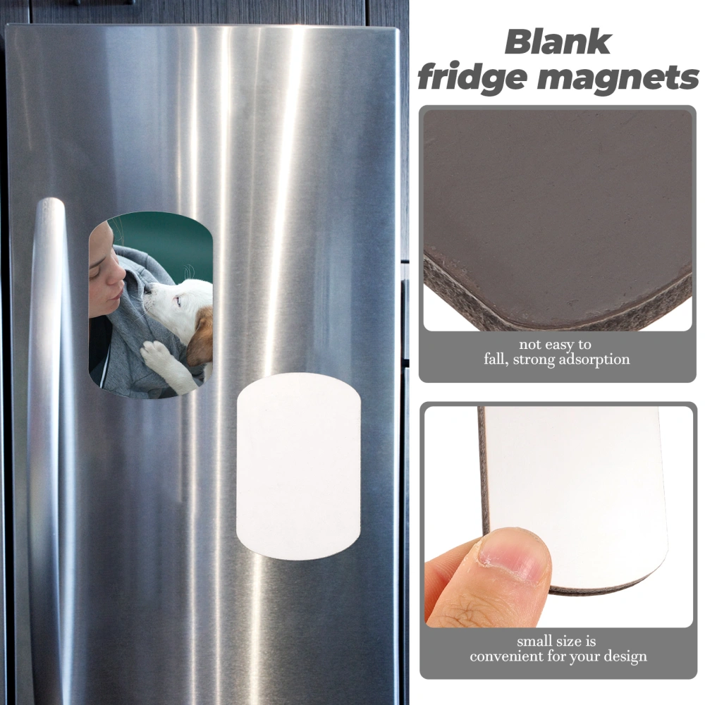 2pcs Sublimation Refrigerator Magnets Blanks DIY Decorative Magnets for Whiteboard Kitchen