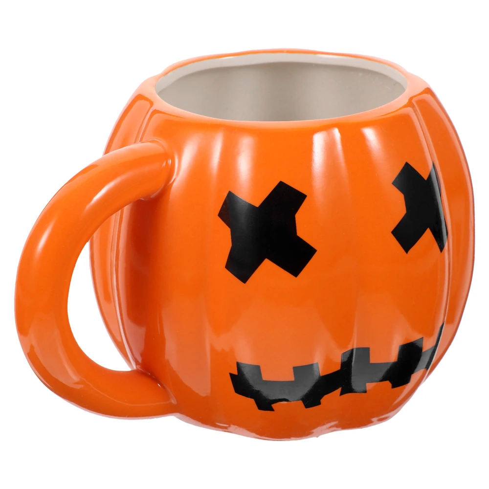 Halloween Themed Water Cup Creative Pumpkin Shaped Mug Household Decorative Water Tumbler With Handle