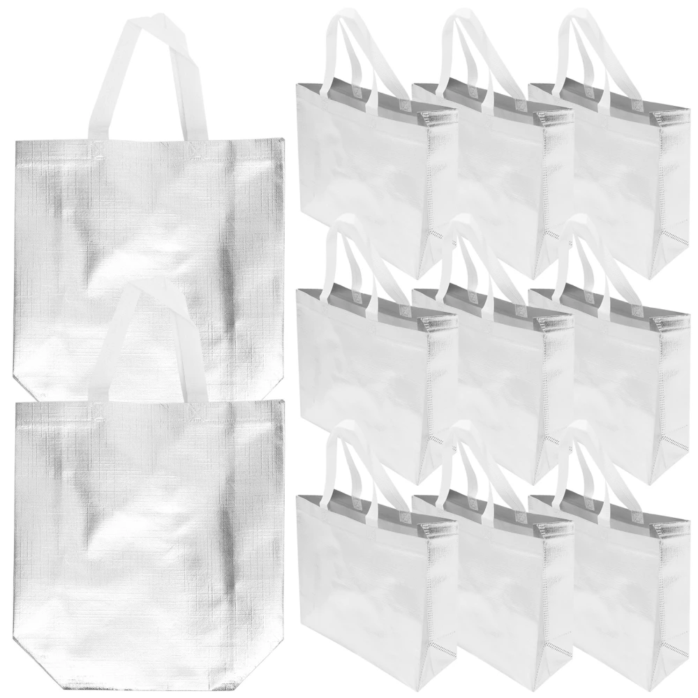 12pcs  Reusable Grocery Bags Shopping Bags with Handles Non-woven Fabrics Gift Bag