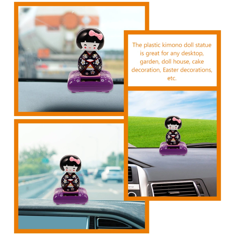 2pcs Plastic Kimono Doll Figurine Decorations Car Decorative Shaking Head Kimono Doll Figurine