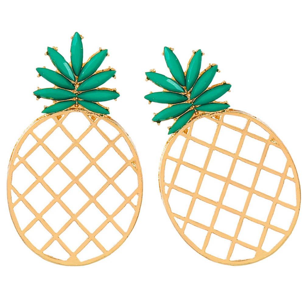 1 Pair Fruits Earrings Pineapple Stud Earrings Decorative Women Earrings Girl Earrings