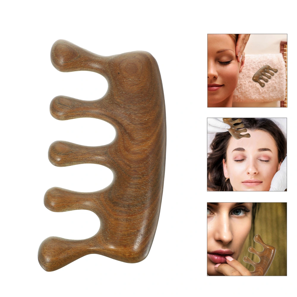 Convenient Sandalwood Comb Fine Smooth Massage Comb Handle Wide Tooth Comb