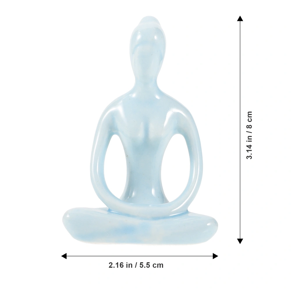 Yoga Statue Ceramic Yoga Pose Sculpture Zen Figurine Yoga Ornament for Bedroom Yoga Room