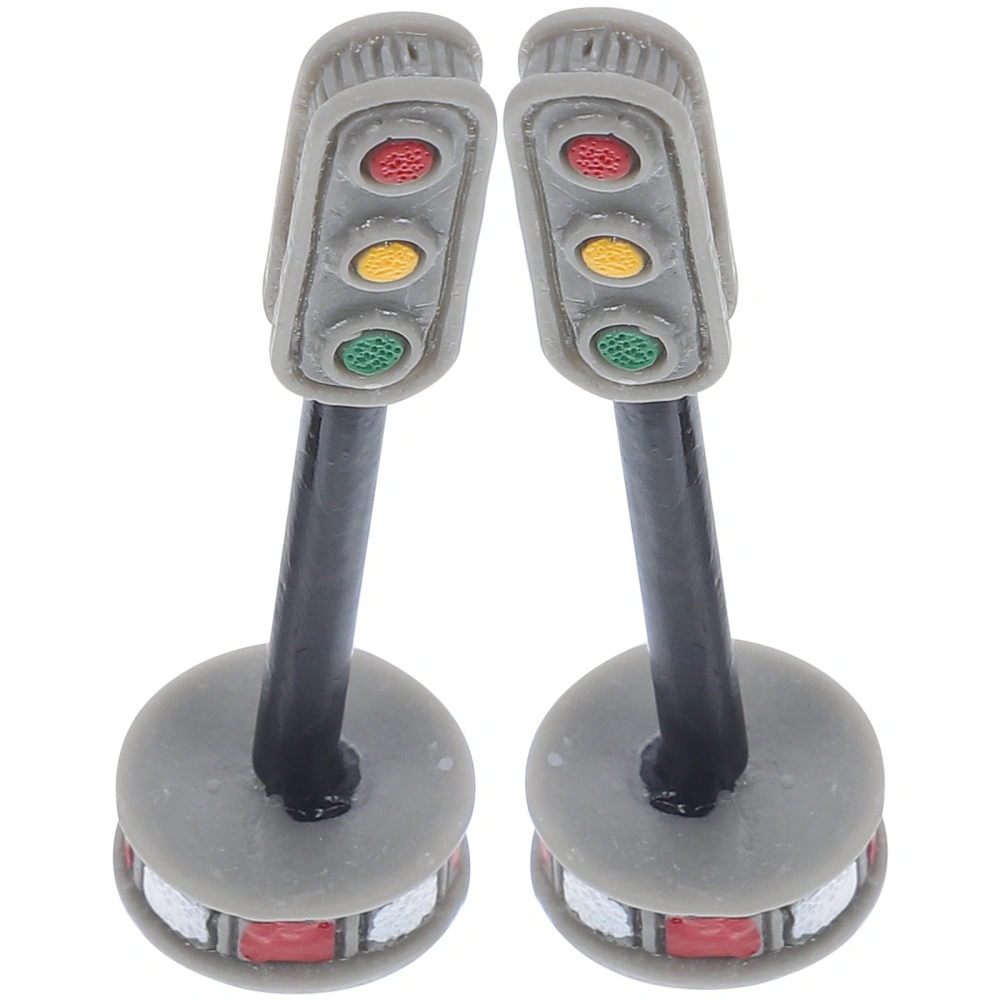 2pcs Miniature Street Lamps Models Stop Light Lamp Toy Mini House Building Materials