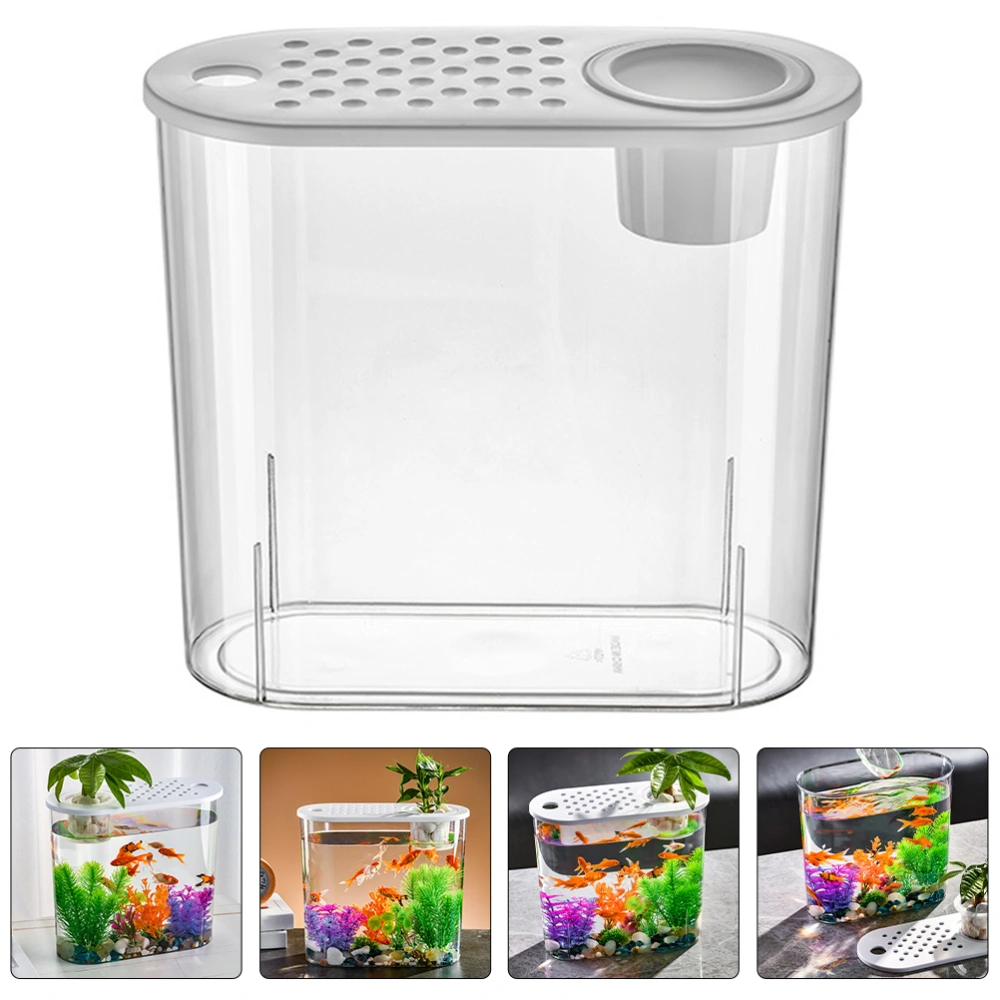 Plastic Fish Aquarium Household Small Fish Breeding Box Plastic Goldfish Tank Home Decoration