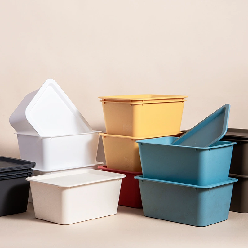 4pcs Multicolor Storage Bins Stackable Plastic Containers for Sundries Books
