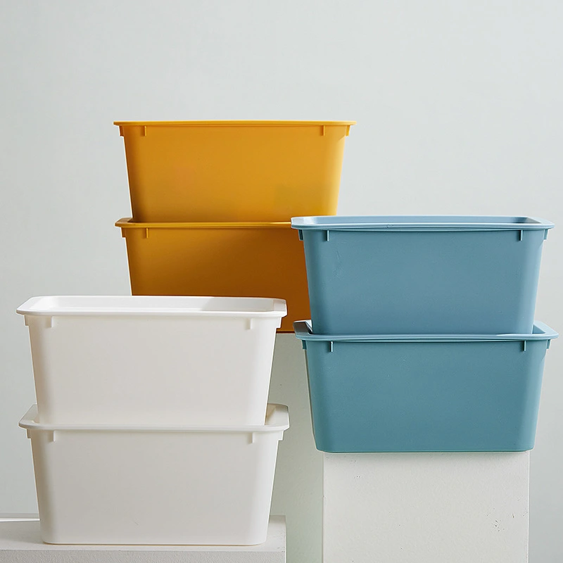 4pcs Multicolor Storage Bins Stackable Plastic Containers for Sundries Books