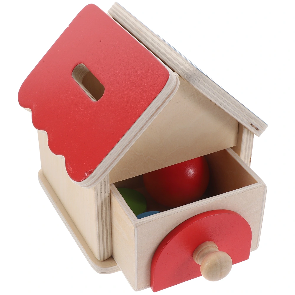 1 Set Educational Object House Shaped Drawer Ball Coin Box Preschool Learning Toy