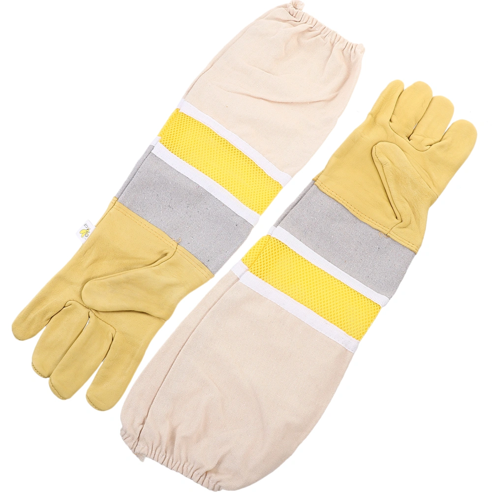 1 Pair Beekeeping Gloves Practical Outdoor Proof Gloves with Protective Sleeves