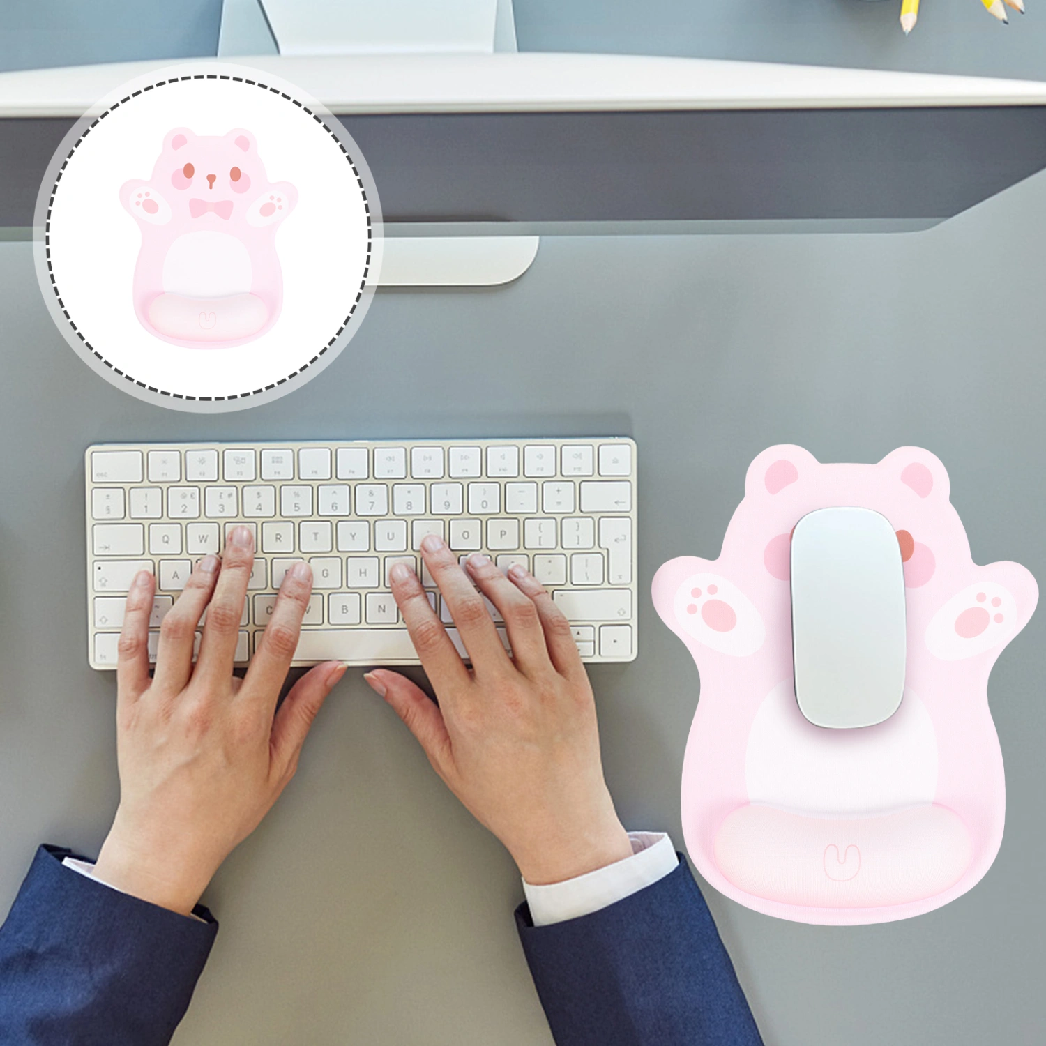 Mouse Pad Adorable Mouse Shape Desk Mousepad Mouse Cushion With Wrist Support