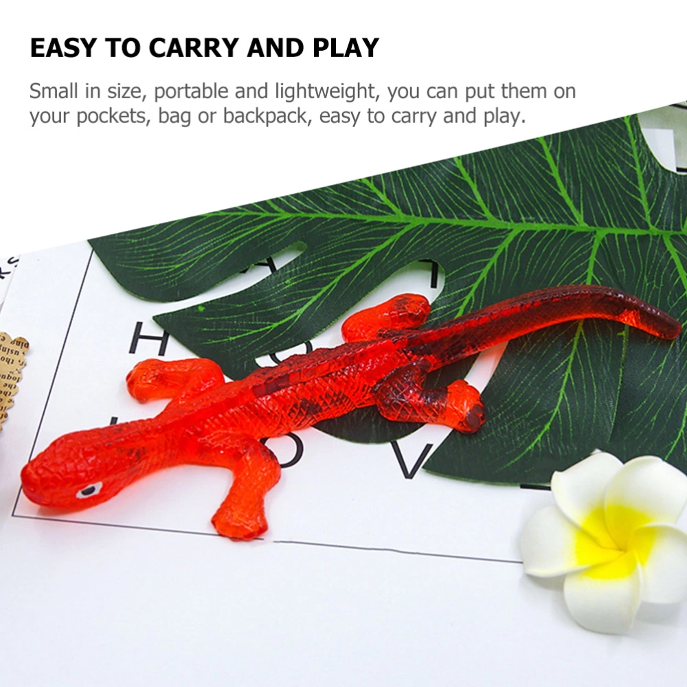 4pcs Funny Stretchy Lizard Toys Stretchable Lizard Toys Elastic TPR Lizard Toys