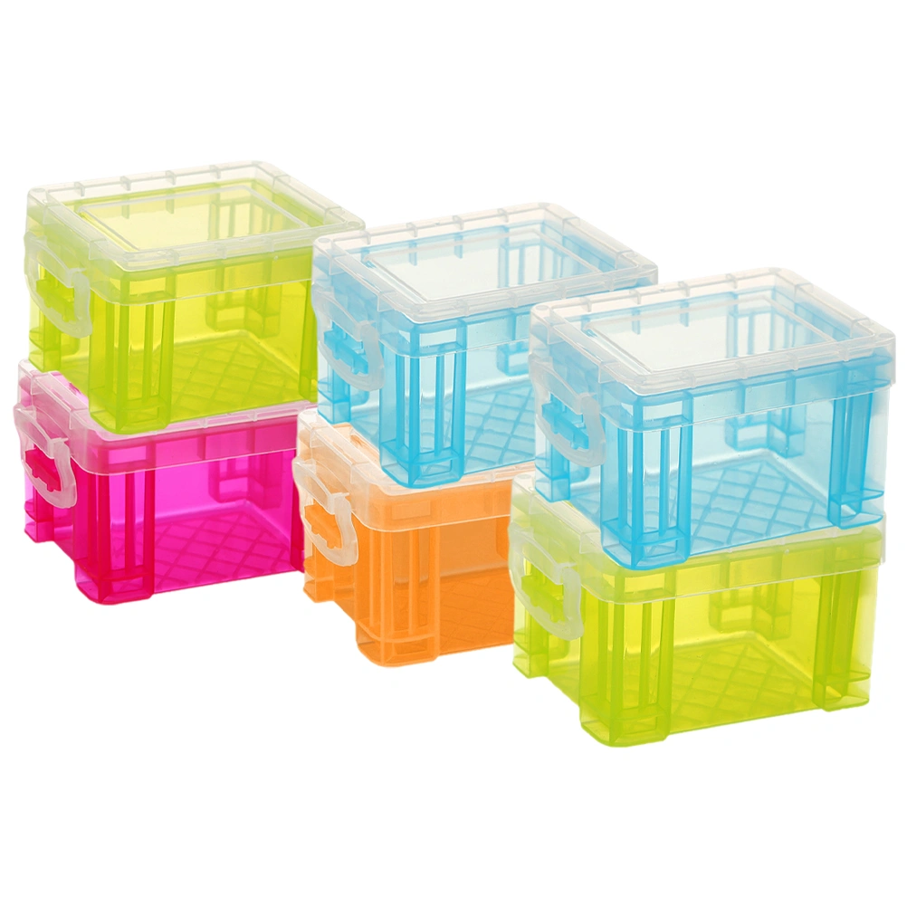 6Pcs Small Plastic Storage Box with Lid Small Storage Bin Box Sundries Storage Box