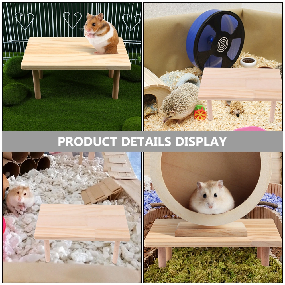 Hamster Platform Toy Small Pet Wooden Platform Hamster Cage Platform Toy Hamster Stand Platform