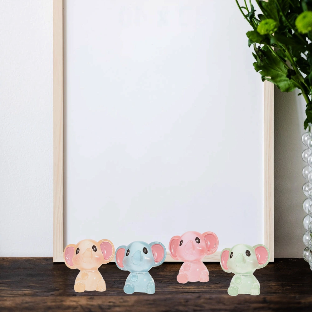 10Pcs Mini Elephant Crafts Cartoon Tiny Elephant Figurines Light in the Dark Small Elephant Crafts