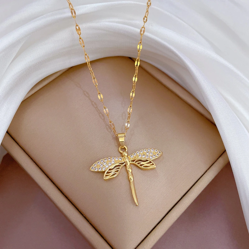 Dragonfly Pendant Necklace Decorative Necklace Women Dragonfly Necklace Jewelry
