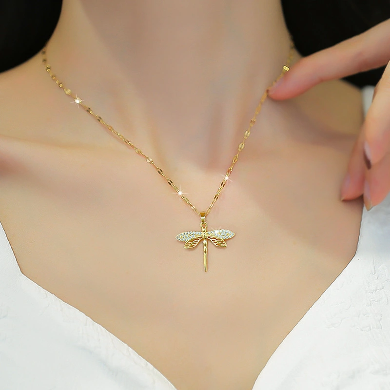 Dragonfly Pendant Necklace Decorative Necklace Women Dragonfly Necklace Jewelry