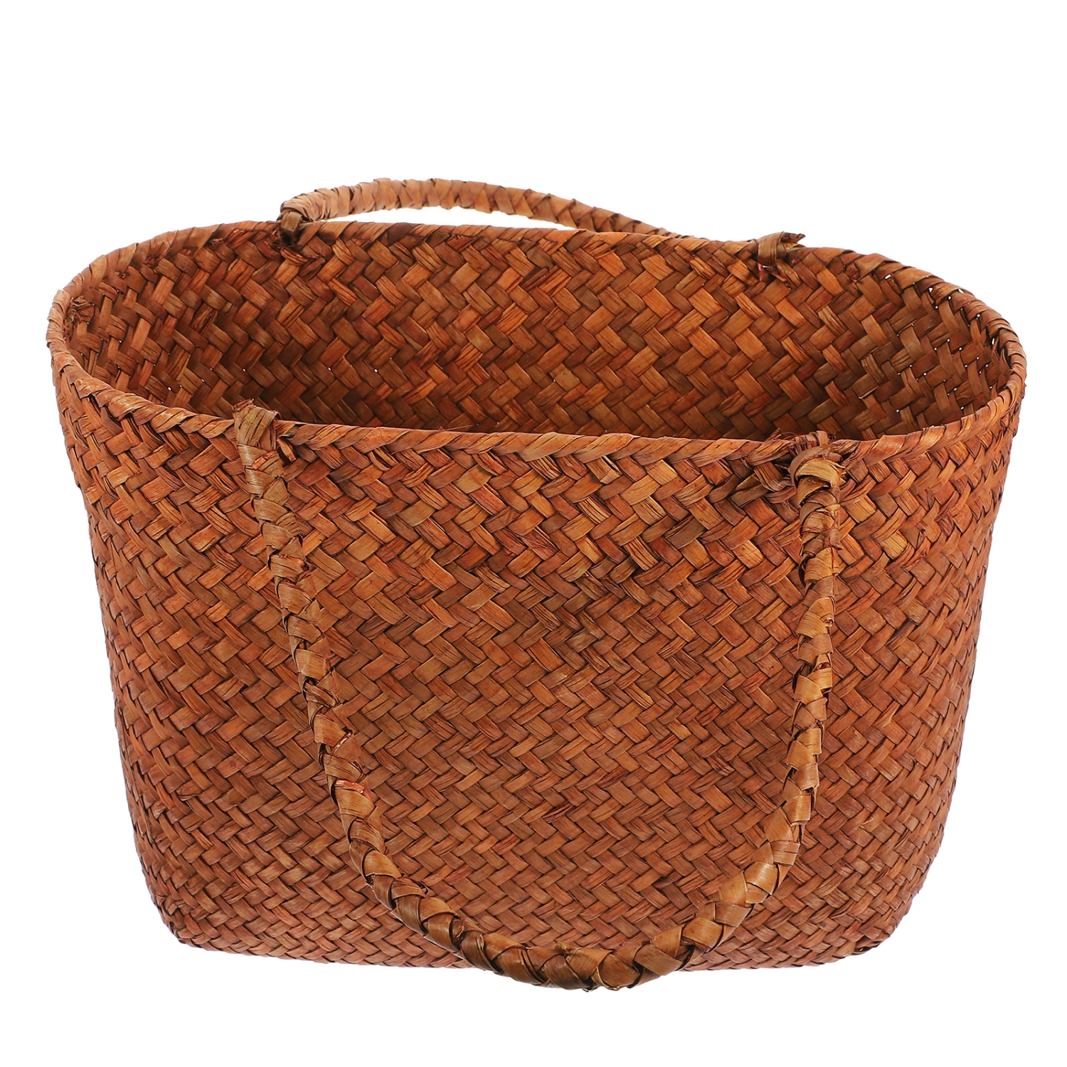 Woven Picnic Basket Handheld Woven Basket Fruits Vegetable Basket Hand Woven Basket