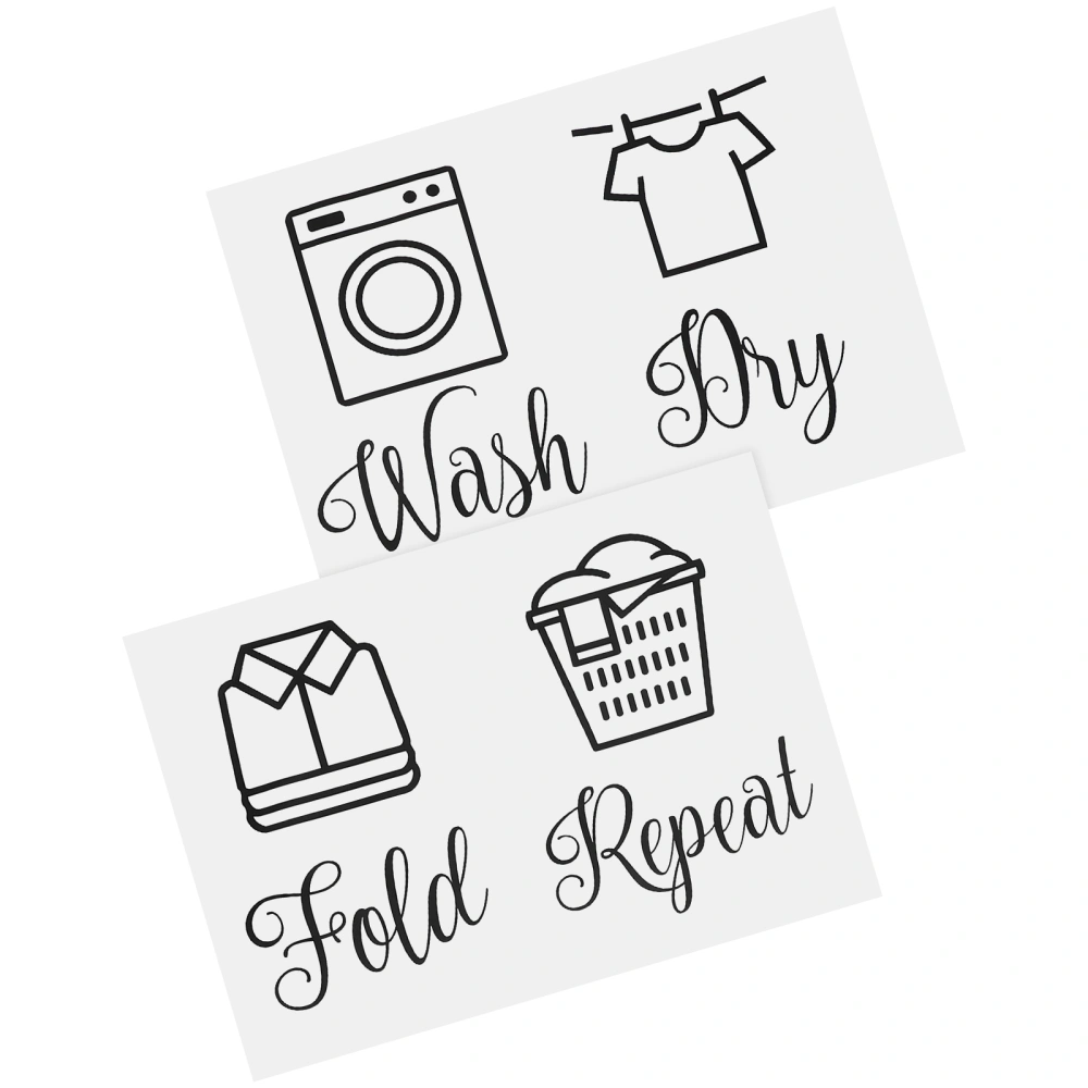 1 Set of Laundry Room Signs Wash/Dry/Fold/Repeat Stickers Rustic Laundry Room Backdrop Decor