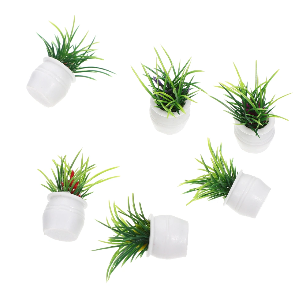 12pcs Doll House Plant Decoration Miniature Potted Plant Model Ornament Microlandscape Bonsai