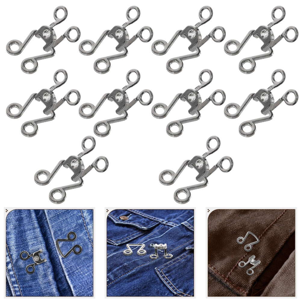 10pcs Sewing Hooks Eyes Closure Hooks Cheongsam Invisible Closure Hook for Clothes Pants Bra