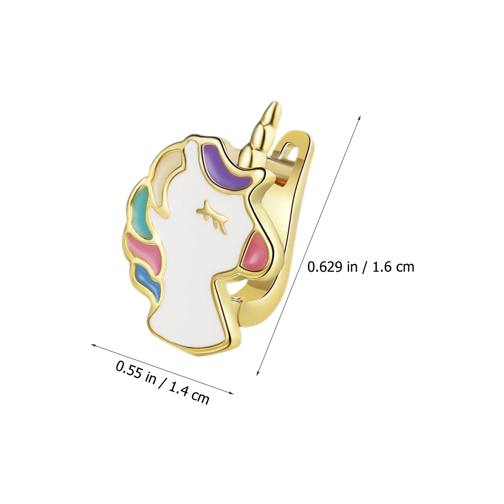 1 Pair Unicorn Earrings Stud Earrings Ear Buckle Unicorns Ear Jewelry for Women Girls