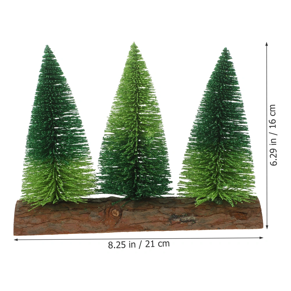 Mini Christmas Tree Wooden Base Mini Tabletop Christmas Tree Xmas Party Decoration