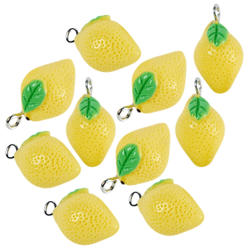 10pcs Lemon Charms Resin Jewelry Findings Fruit Charms Lemon Pendant for Jewelry Making