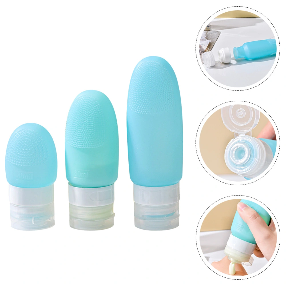 3Pcs Silicone Travel Bottles Squeezable Travel Bottles Leakproof Lotion Containers Shampoo Bottles