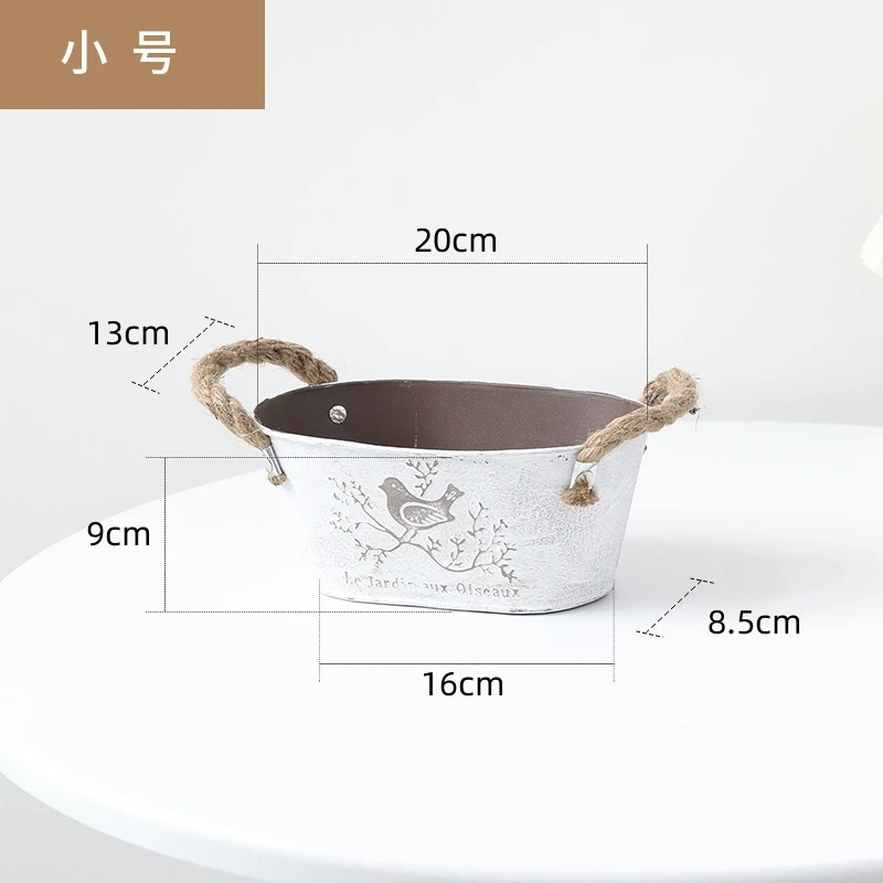 Decorative Flower Bucket Garden Planting Flower Pot Creative Flower Pot Portable Iron Flower Vase