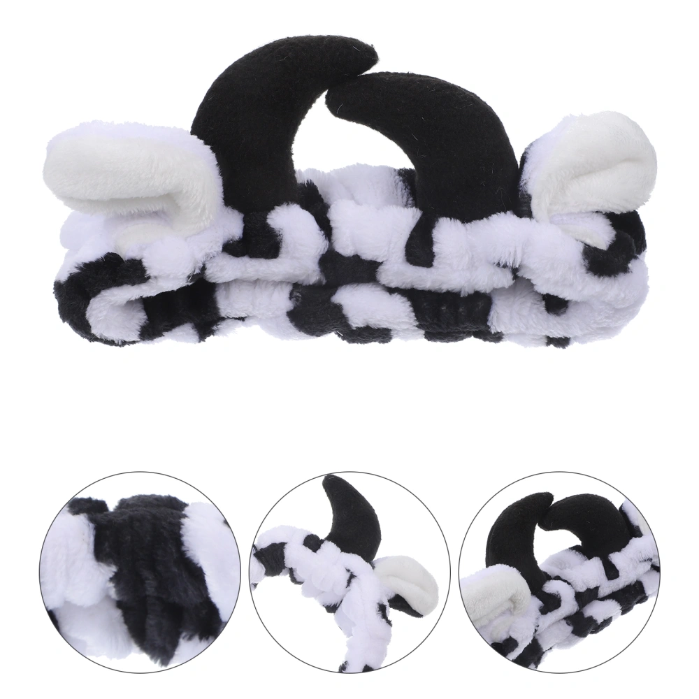 Decorative Headband Face Washing Headband Cow Horn Headband Women Stretch Headband