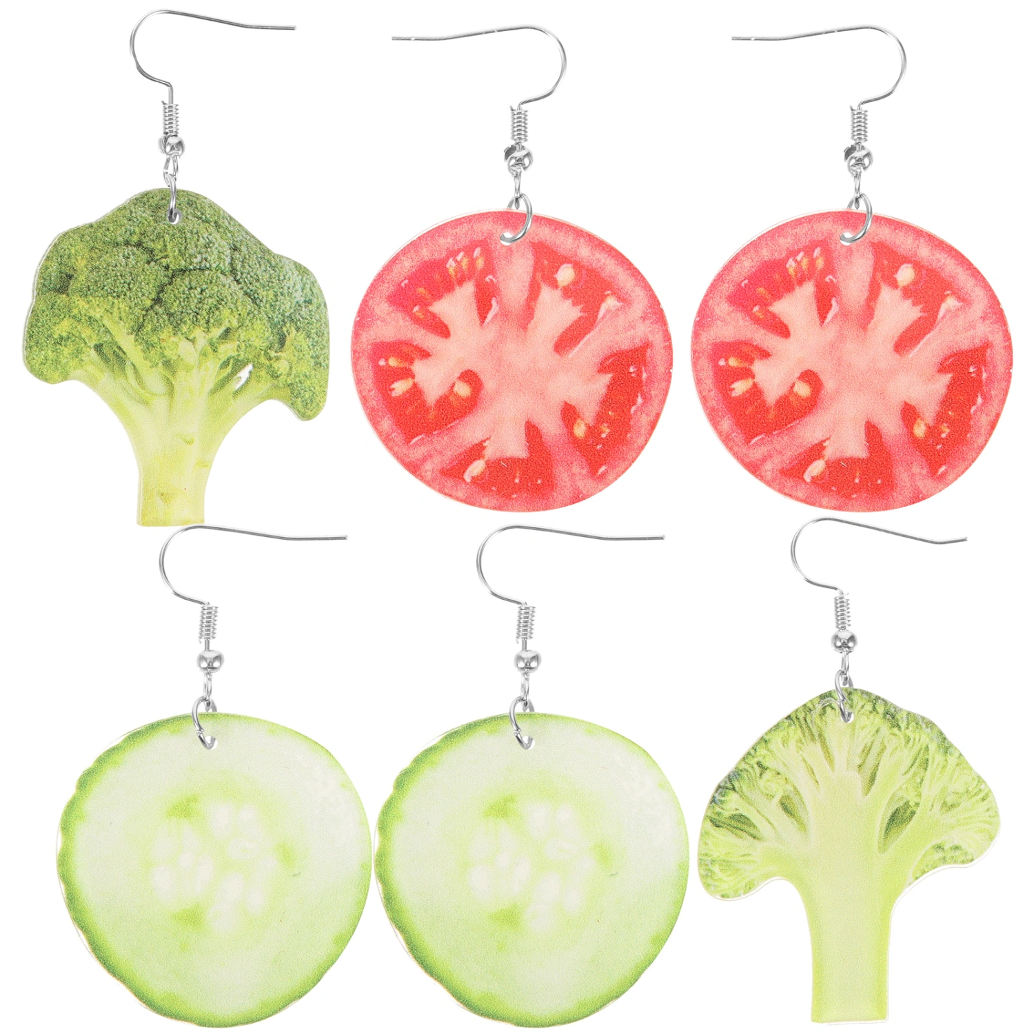 3 Pairs Vegetable Dangle Earrings Funny Earrings Dangle Earrings Women Earring Decors