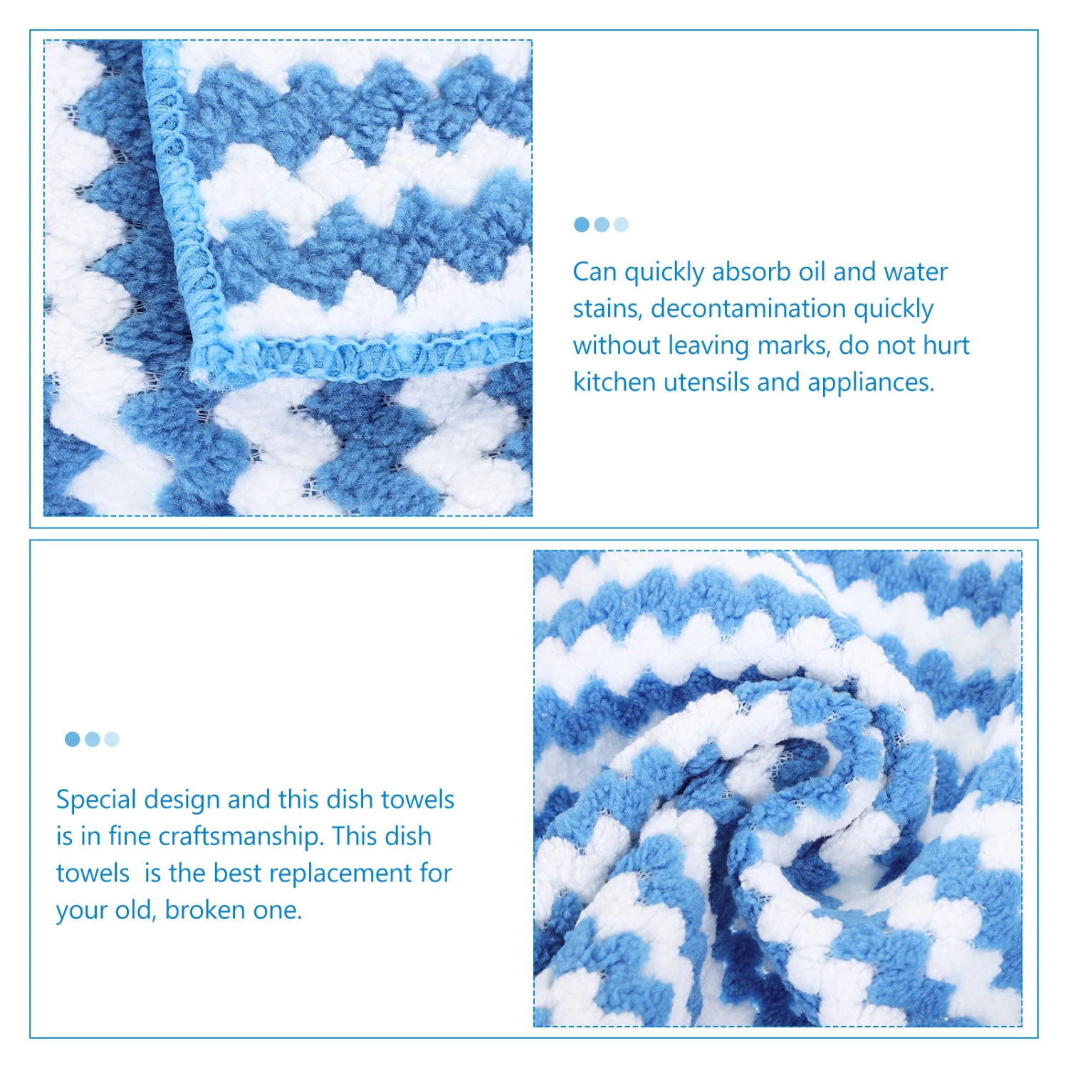 10pcs Kitchen Dish Towels Plate Cleaning Towels Coral Fleece Washcloths Water Absorbent Dish Towels