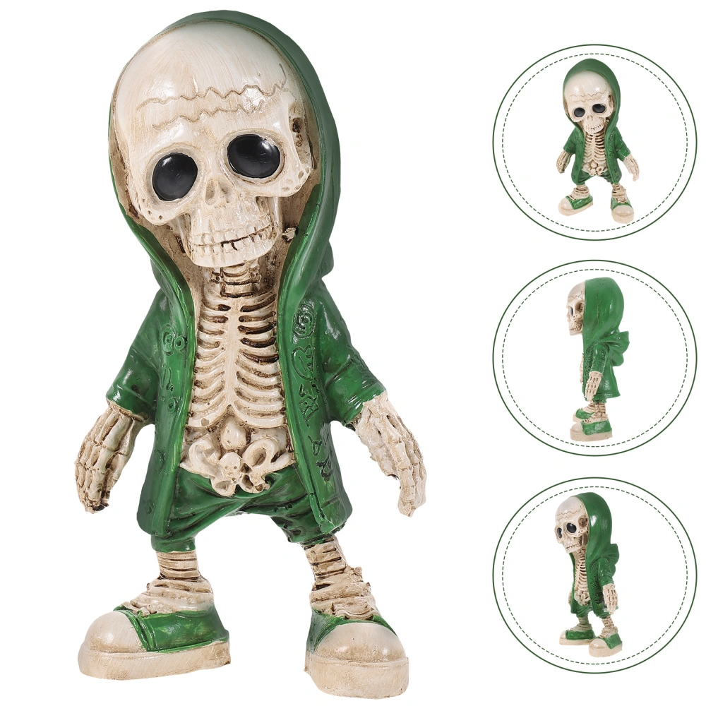 Skeleton Figurine Halloween Decor Cool Skeleton Statue Ornament Mini Resin Skeleton Figurine