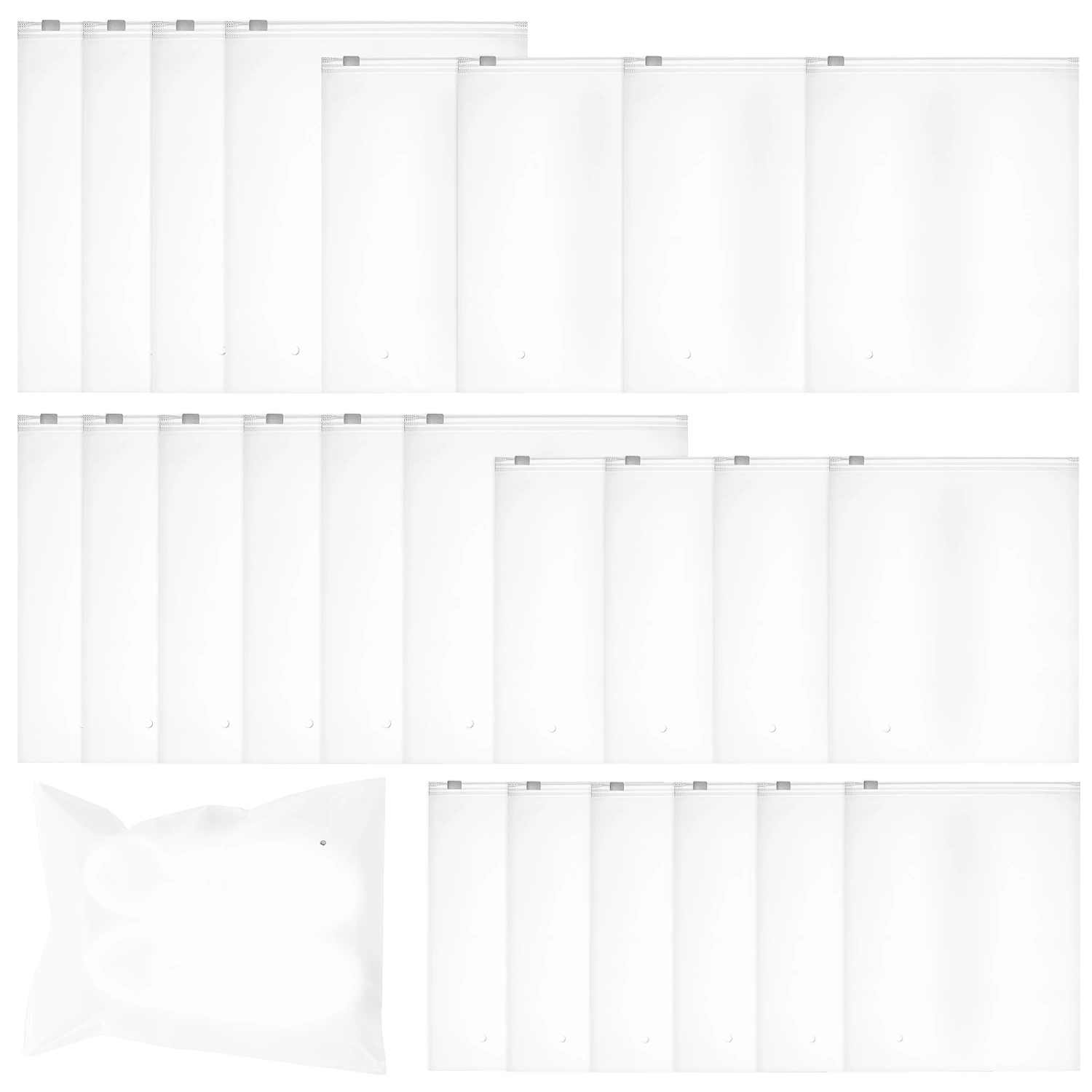 24pcs Zipper Sealed Storage Bags Travel Clothing Bags for Shirt Socks Luggage Organizer Pouches