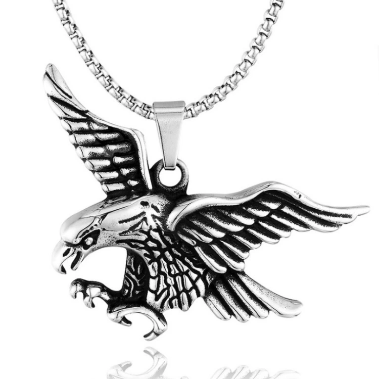 Eagle Pendant Necklace Metal Chain Necklace Vintage Pendant Men Neck Jewelry