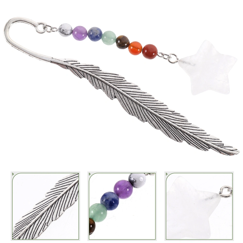 Decorative Crystal Pendant Plume Shape Bookmark Natural Crystal Bookmark Delicate Plume Bookmark