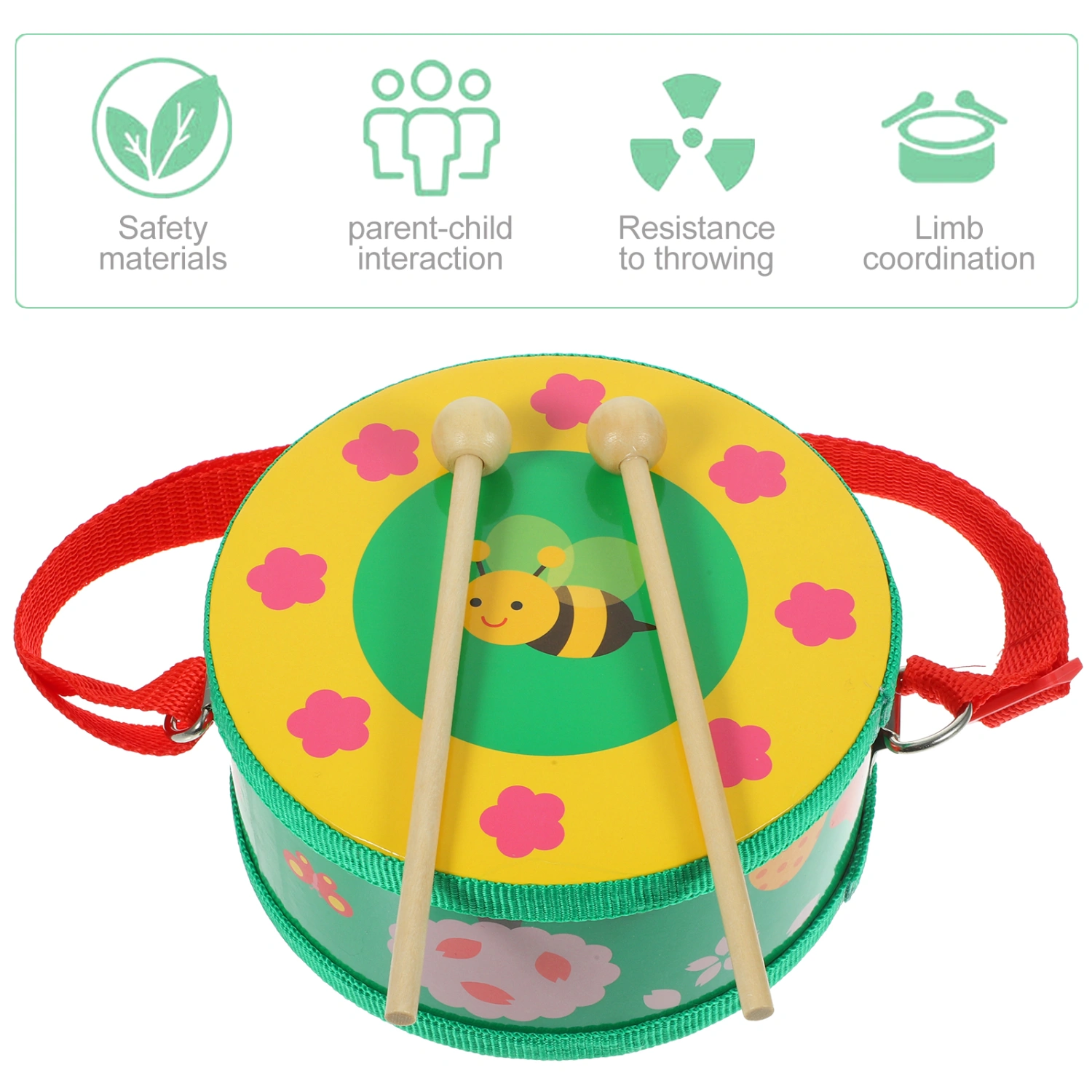 1 Set Drum Hand Drum Stick Set Strong Percussion Drum Toy Music Instrument Supplies