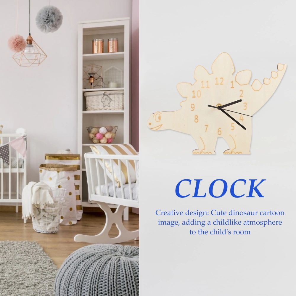 Bedroom Mute Clock Wall Mount Or Desktop Cartoon Clock Decorative Dinosaur Shaped Mechanical Clock