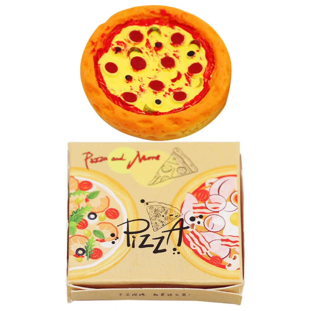 Realistic Pizza With Box Decoration Mini House Scene Prop Bakery Plaything