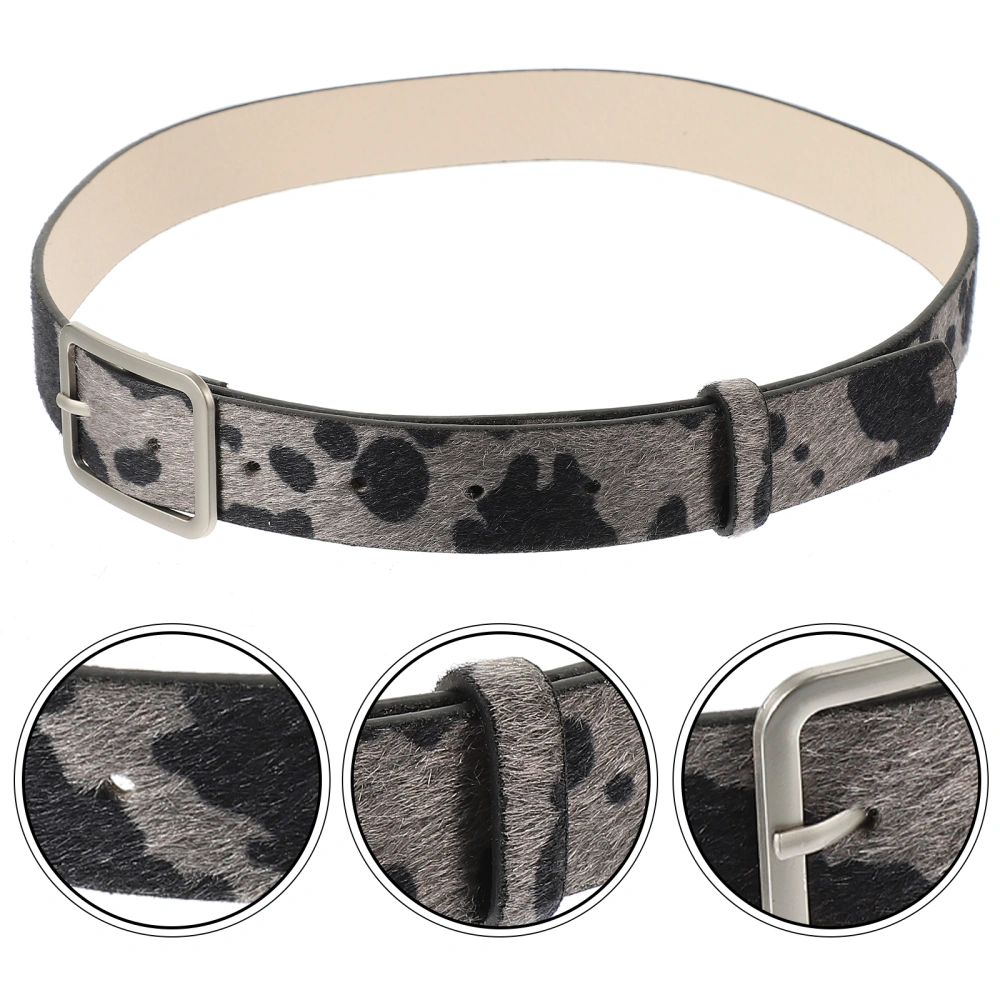 Cow Print Belt Adjustable Pants Belt Western Belt Women Animal Print Belt for Women