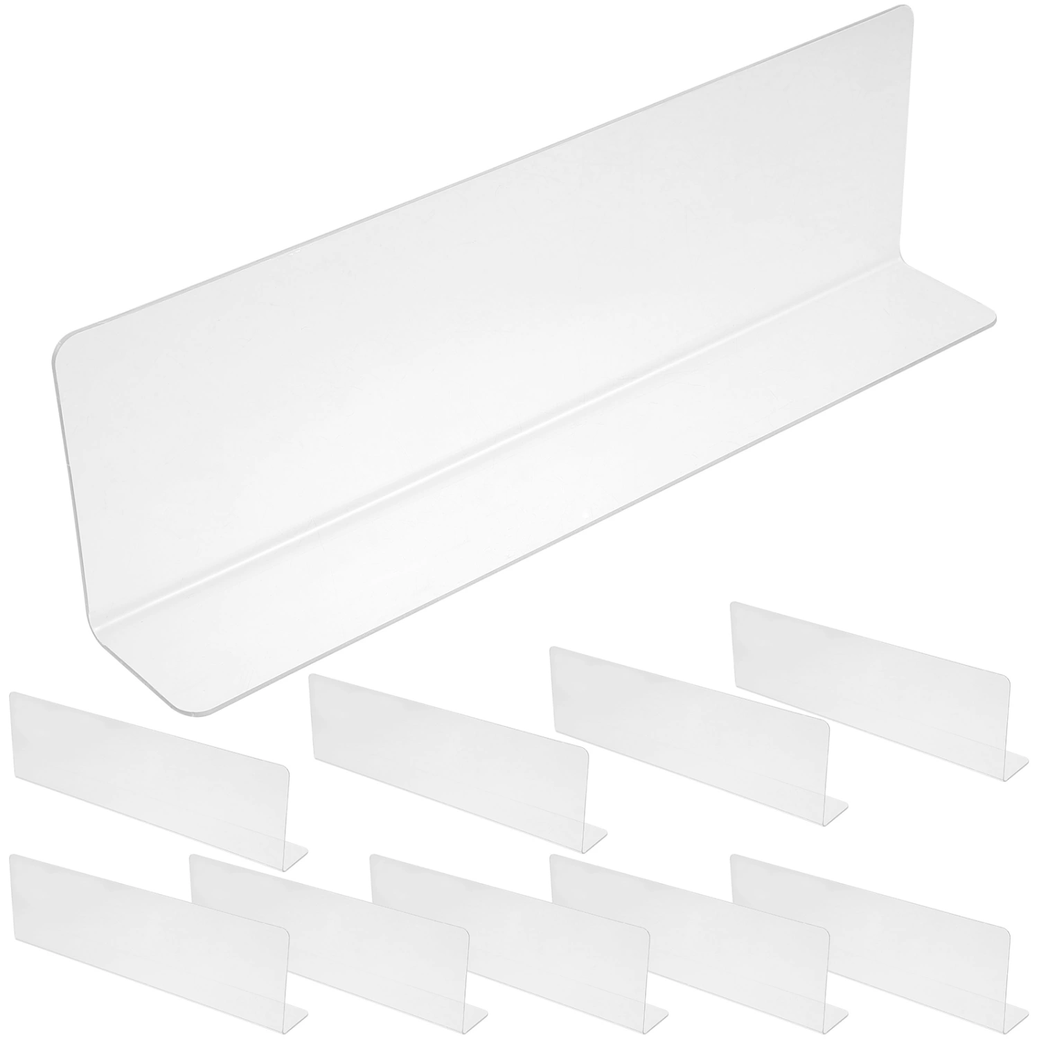 10Pcs Shelf Dividers L Shape Commodity Dividers Clear Closet Dividers Cabinet Dividers