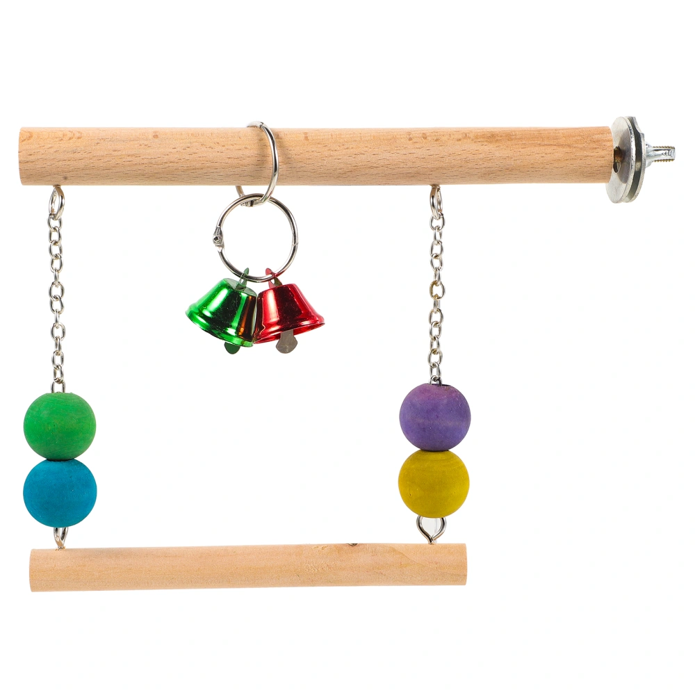 Wood Perch Bird Toy Bird Swing Practical Parrot Swing Toy Wood Parrot Swing Toy For Bird Cage