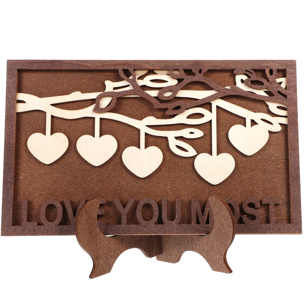 Family Name Birthday Wooden Ornament Festival Heart Design Adornment Home Decor