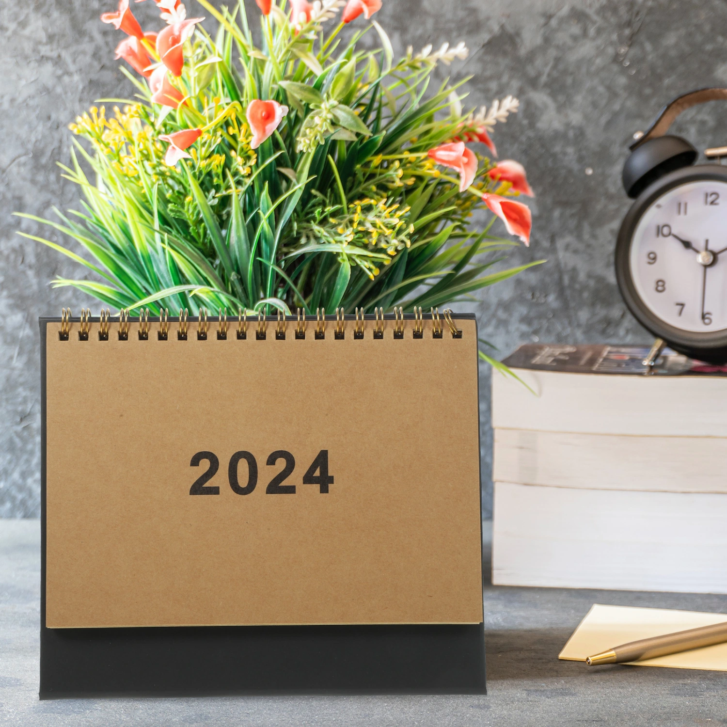 Spiral Binding Calendar Decorative Standing Desk Calendar Office Desktop Calendar