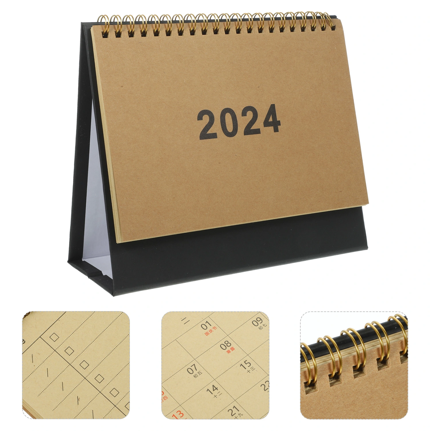 Spiral Binding Calendar Decorative Standing Desk Calendar Office Desktop Calendar