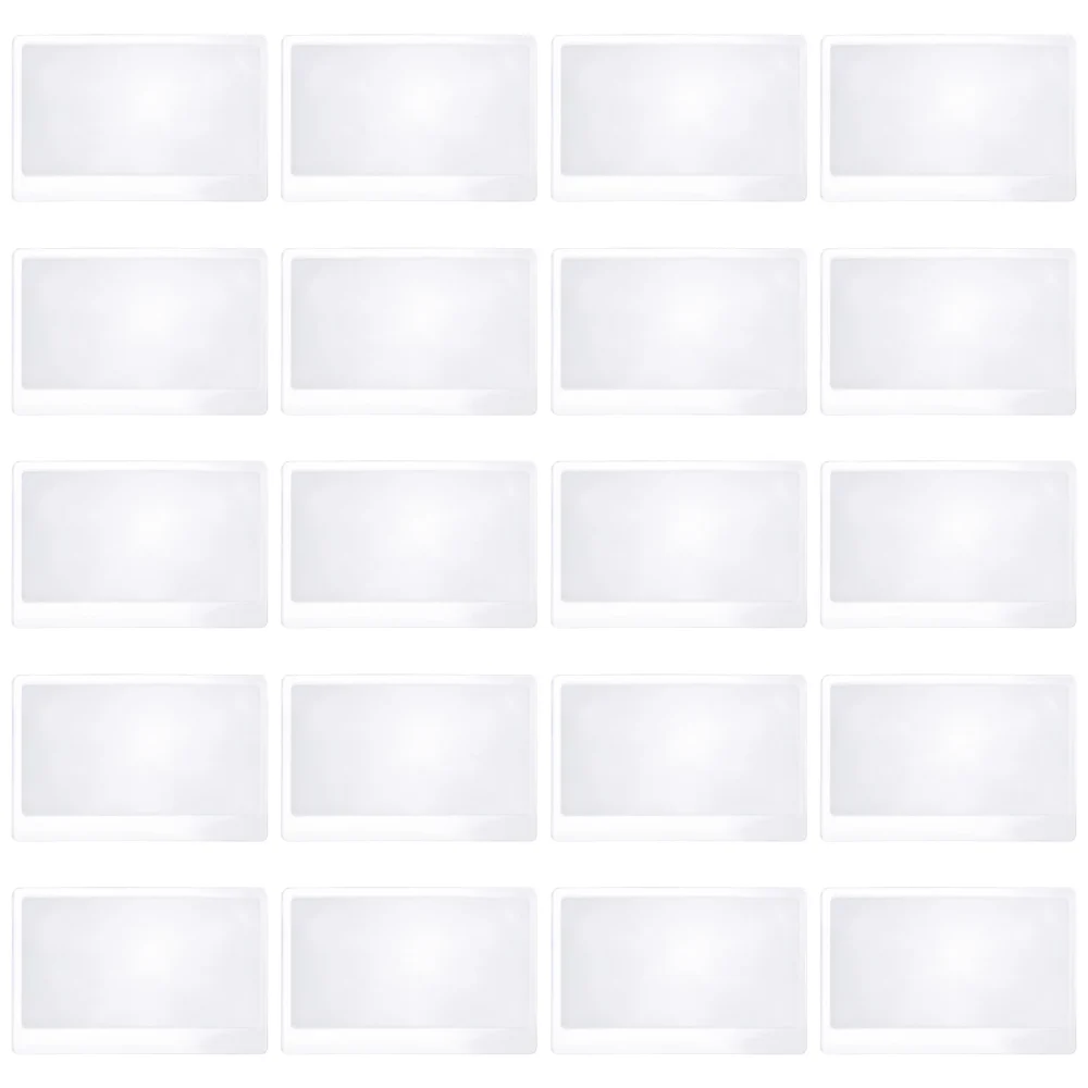 20pcs Magnifying Lens Credit Card Magnifier Sheets Eye Care Reading Aid Tools (85mmx55mm)