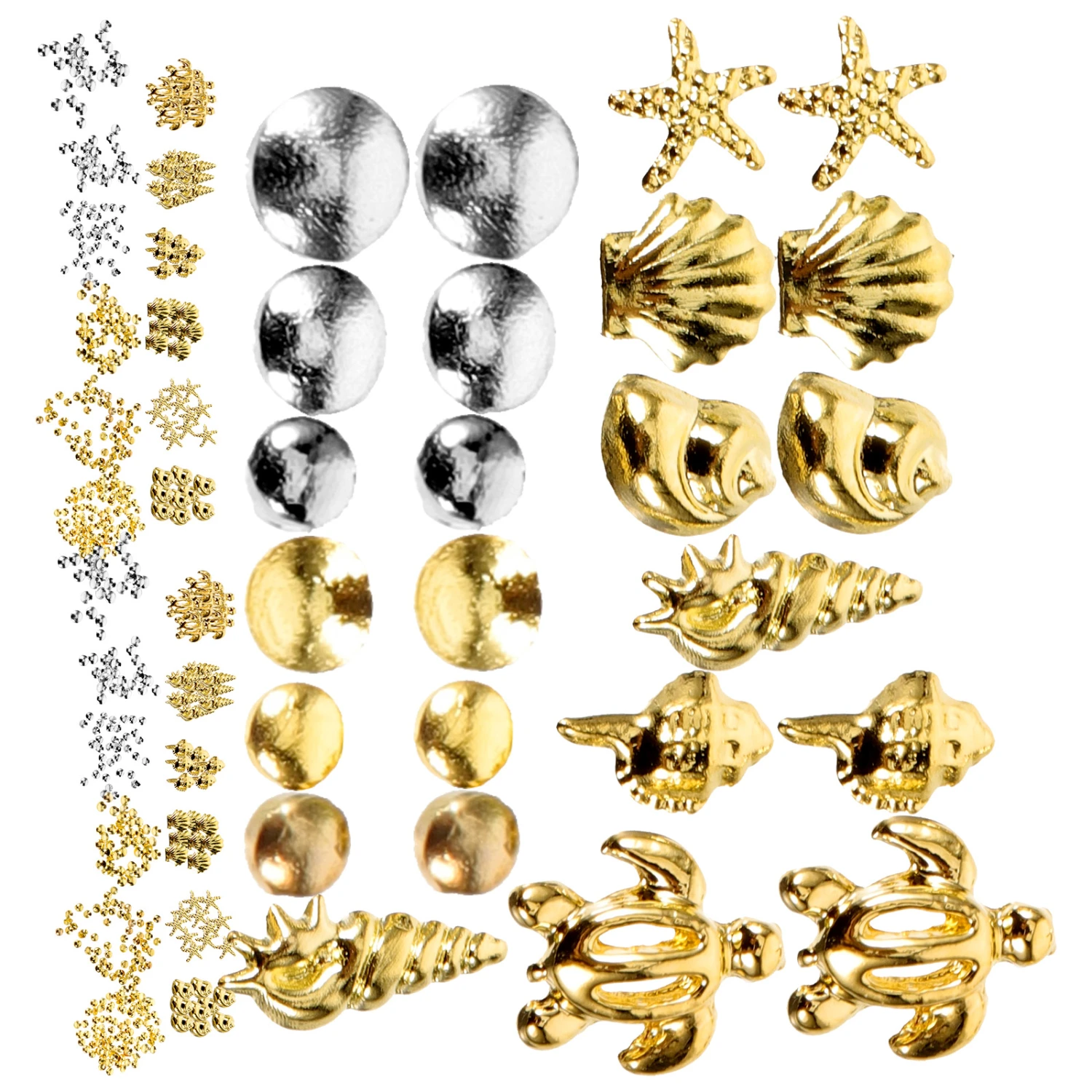 2 Sets Nail Studs Metal Nail Art Rivets 3D Nail Charms Punk Jewels for Nail Art DIY
