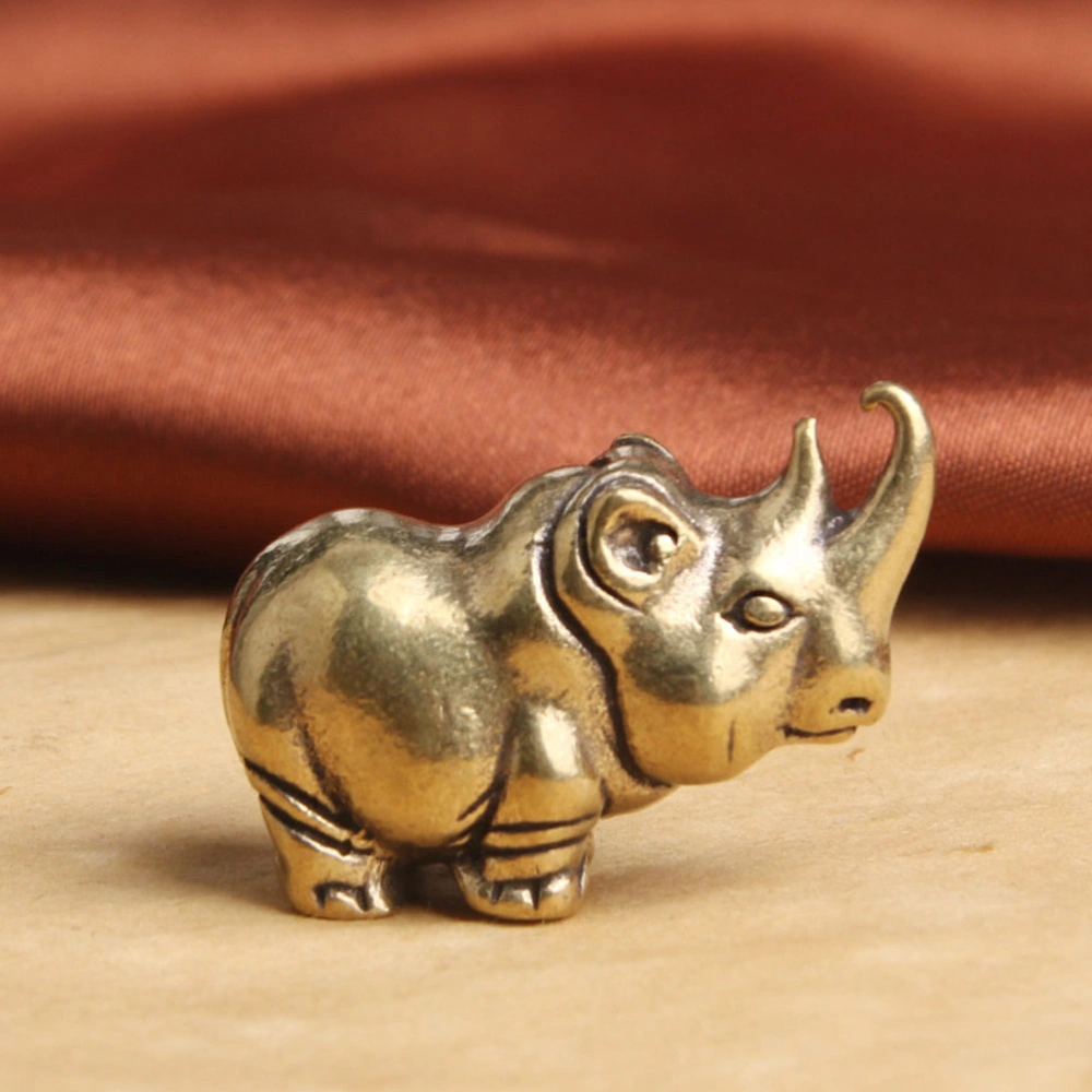 Brass Rhino Model Pendant Rhino Hanging Decor Diy Keychain Pendant Home Decorative Pendant